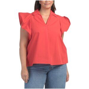 KAKTUS Plus Ruffle Sleeve Top
